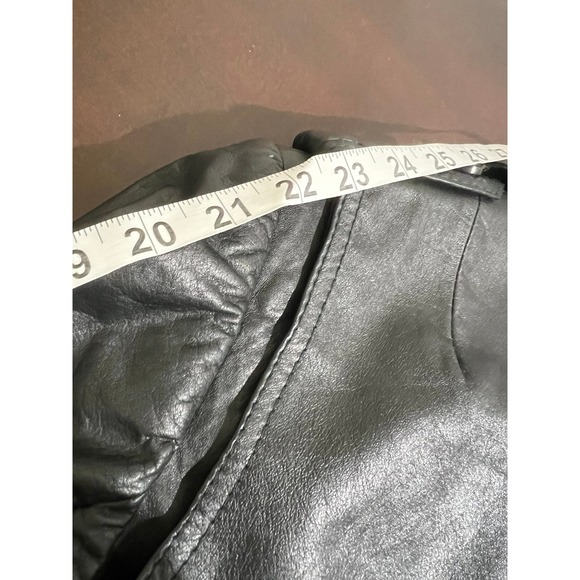 Vintage 80s Matrix Vampire Goth Long Leather Trench Coat Belted Black Korea - Picture 9 of 16